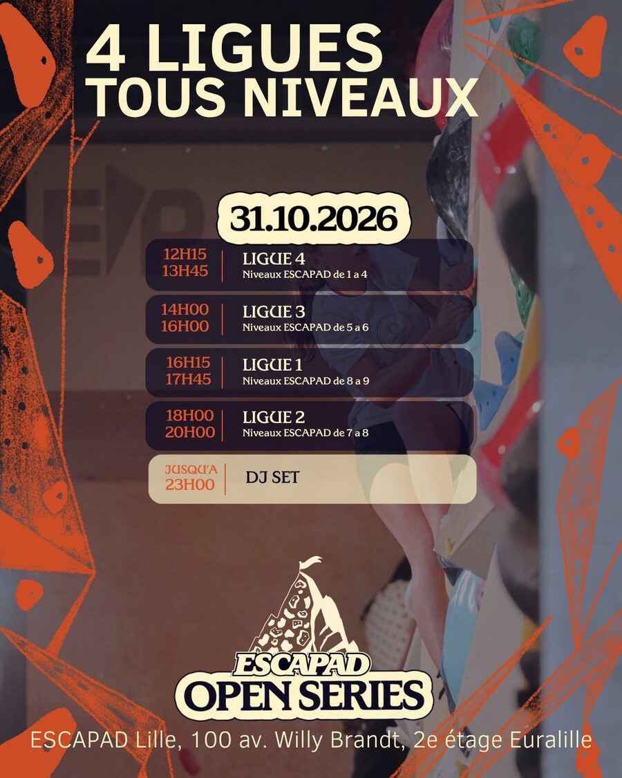 L'affiche de l'Open Series #1 : 4 ligues, tous niveaux, samedi 31 octobre 2026